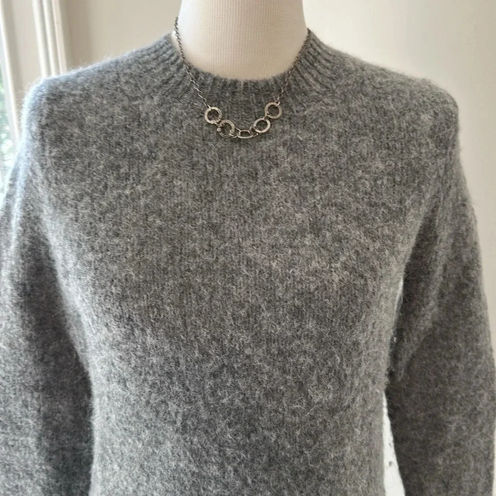 J. Crew Point Sur Alpaca Merino Wool Crewneck Knit Sweater Grey, XS, EUC